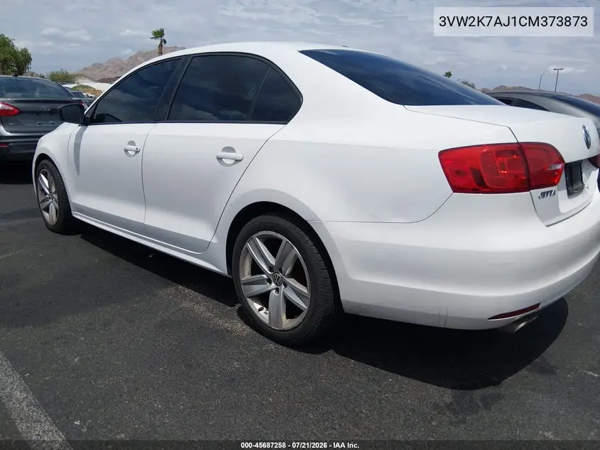 2012 Volkswagen Jetta 2.0L S VIN: 3VW2K7AJ1CM373873 Lot: 45687258