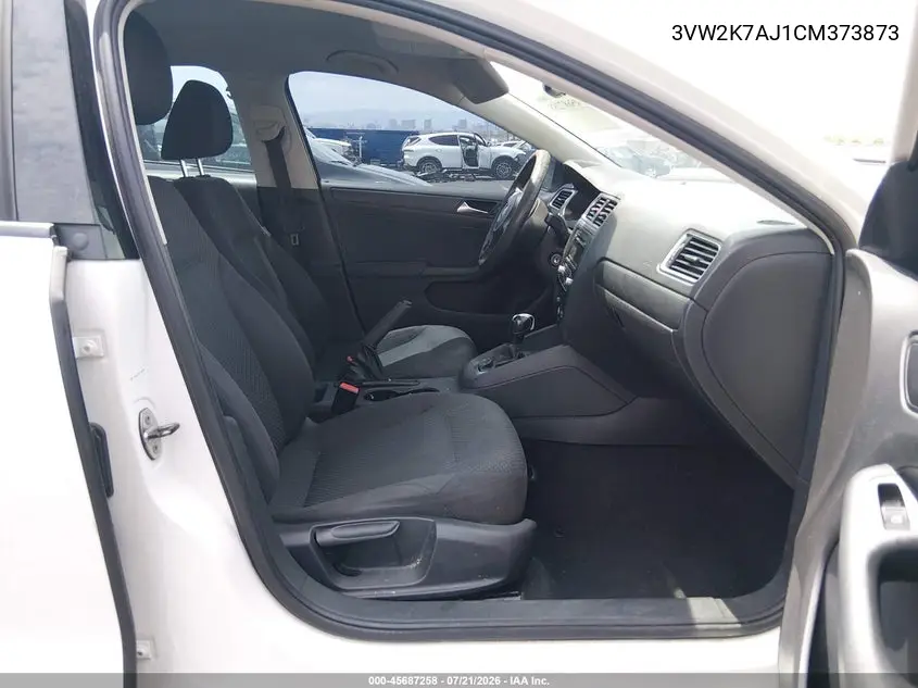 2012 Volkswagen Jetta 2.0L S VIN: 3VW2K7AJ1CM373873 Lot: 45687258