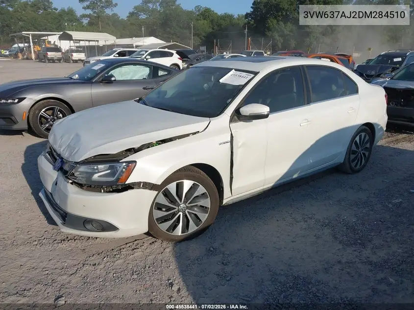 2013 Volkswagen Jetta Hybrid Sel Premium VIN: 3VW637AJ2DM284510 Lot: 45538441