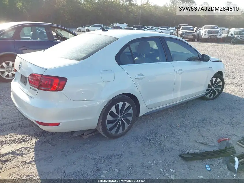 2013 Volkswagen Jetta Hybrid Sel Premium VIN: 3VW637AJ2DM284510 Lot: 45538441