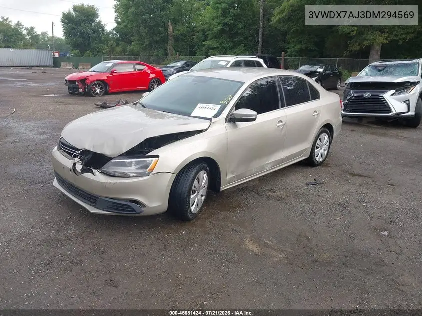 2013 Volkswagen Jetta 2.5L Se VIN: 3VWDX7AJ3DM294569 Lot: 45681424
