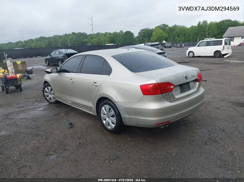 2013 Volkswagen Jetta 2.5L Se VIN: 3VWDX7AJ3DM294569 Lot: 45681424