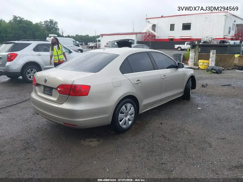 2013 Volkswagen Jetta 2.5L Se VIN: 3VWDX7AJ3DM294569 Lot: 45681424