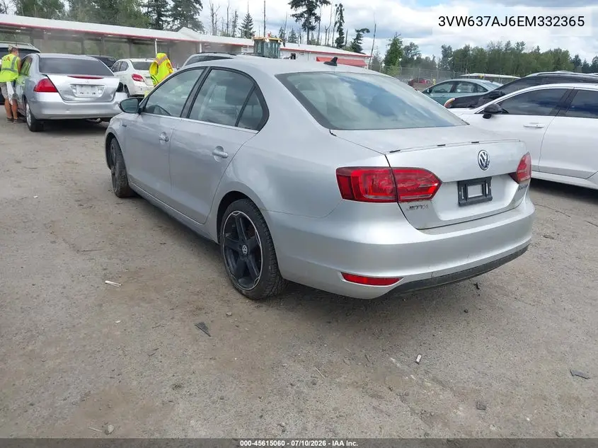 2014 Volkswagen Jetta Hybrid Sel VIN: 3VW637AJ6EM332365 Lot: 45615060