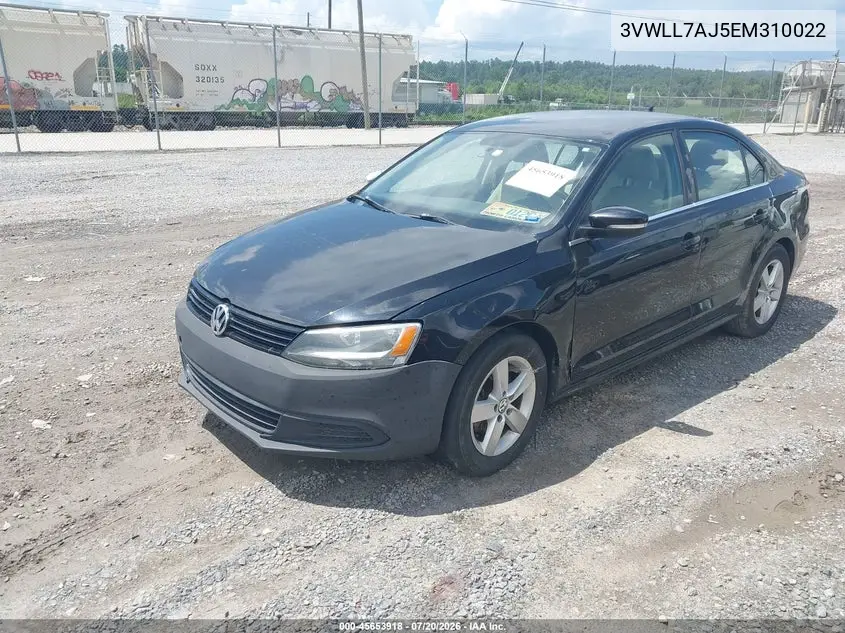 2014 Volkswagen Jetta 2.0L Tdi VIN: 3VWLL7AJ5EM310022 Lot: 45653918