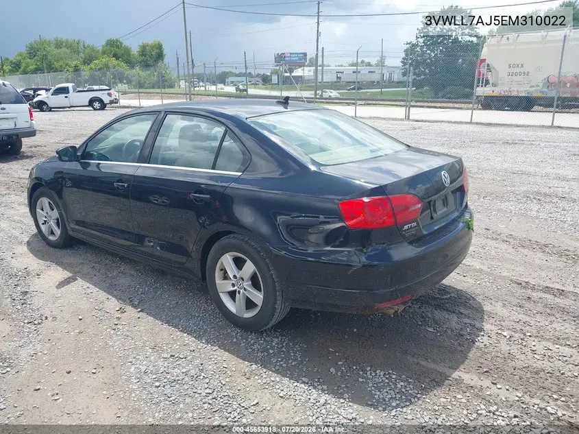 2014 Volkswagen Jetta 2.0L Tdi VIN: 3VWLL7AJ5EM310022 Lot: 45653918