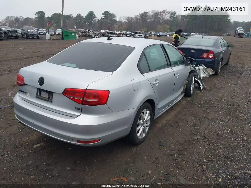 3VWD17AJ7FM243161 2015 Volkswagen Jetta 1.8T Se