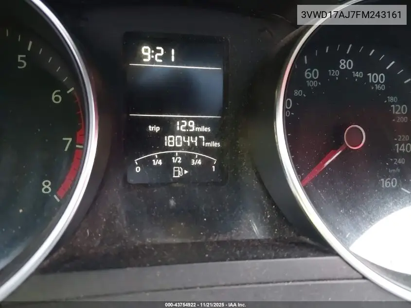 3VWD17AJ7FM243161 2015 Volkswagen Jetta 1.8T Se
