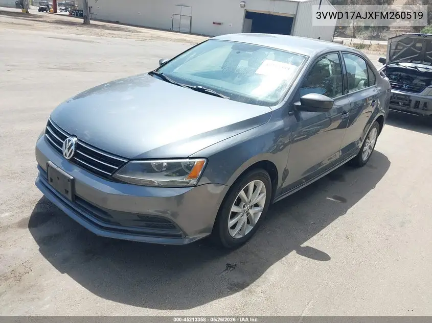 2015 Volkswagen Jetta 1.8T Se VIN: 3VWD17AJXFM260519 Lot: 45213358