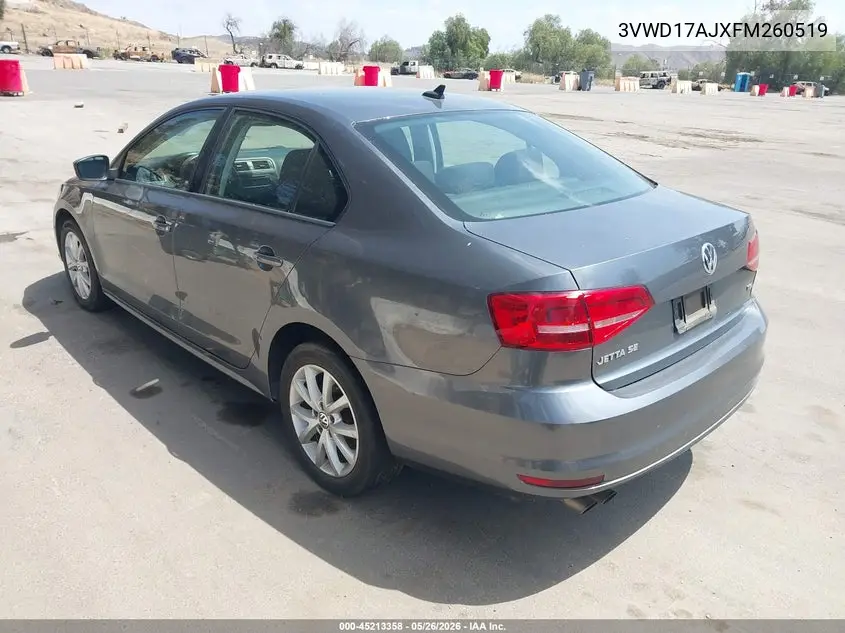 2015 Volkswagen Jetta 1.8T Se VIN: 3VWD17AJXFM260519 Lot: 45213358