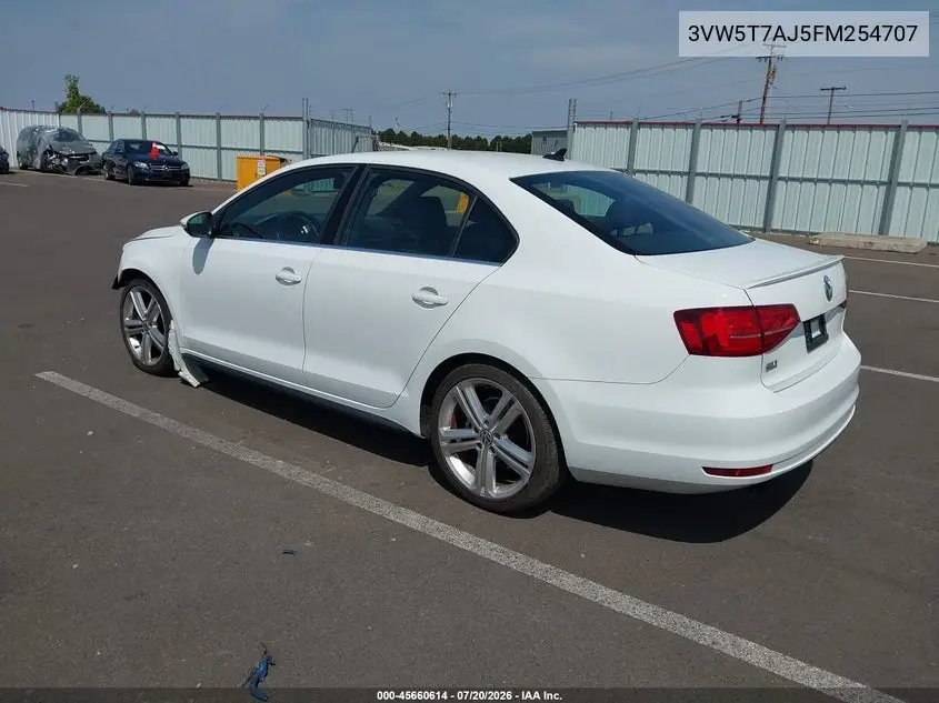 2015 Volkswagen Jetta 2.0T Gli Sel VIN: 3VW5T7AJ5FM254707 Lot: 45660614