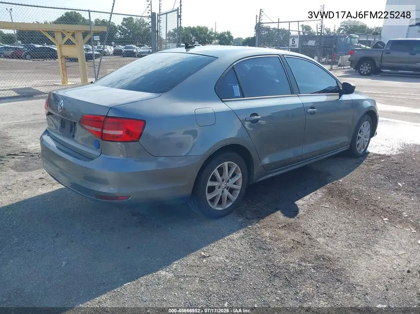2015 Volkswagen Jetta 1.8T Se VIN: 3VWD17AJ6FM225248 Lot: 45666952