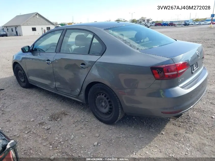 3VW267AJ4GM272028 2016 Volkswagen Jetta 1.4T S