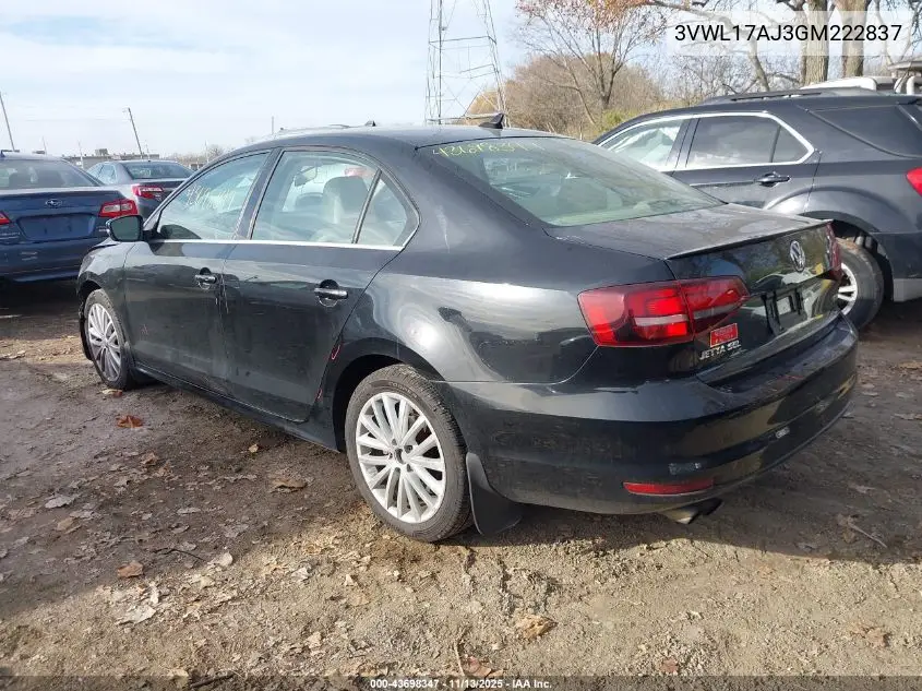 3VWL17AJ3GM222837 2016 Volkswagen Jetta 1.8T Sel