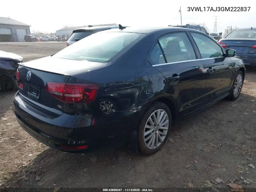 3VWL17AJ3GM222837 2016 Volkswagen Jetta 1.8T Sel