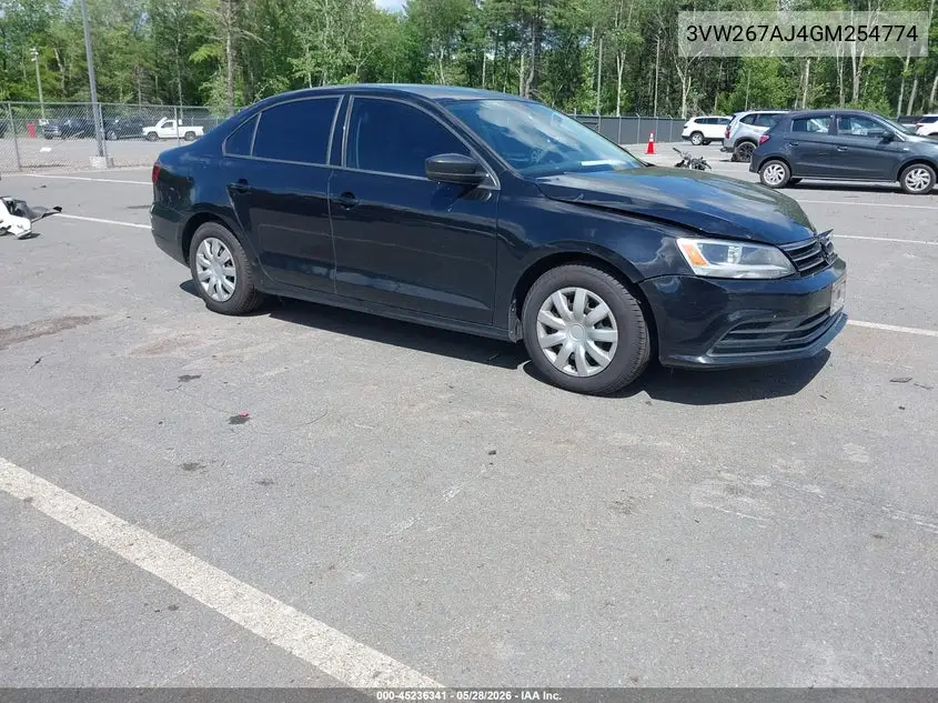 2016 Volkswagen Jetta 1.4T S VIN: 3VW267AJ4GM254774 Lot: 45236341