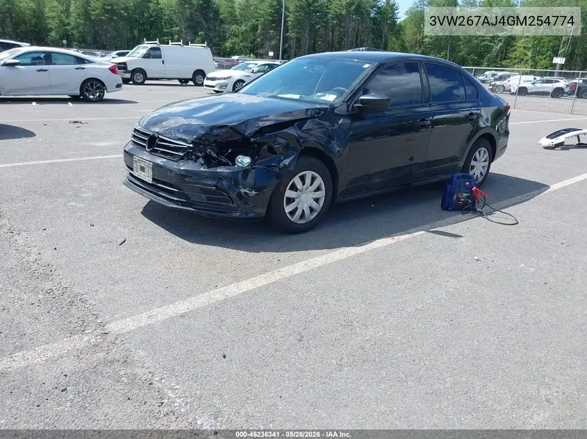 2016 Volkswagen Jetta 1.4T S VIN: 3VW267AJ4GM254774 Lot: 45236341