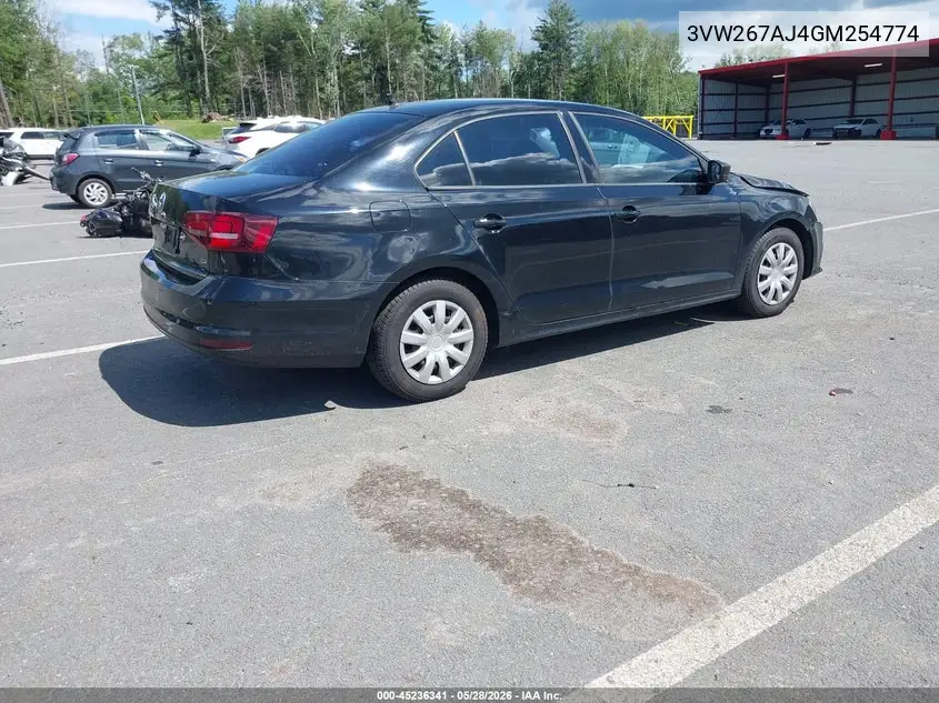 2016 Volkswagen Jetta 1.4T S VIN: 3VW267AJ4GM254774 Lot: 45236341