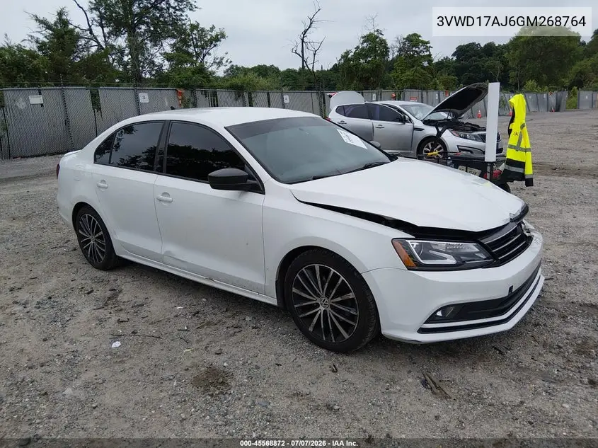 2016 Volkswagen Jetta 1.8T Sport VIN: 3VWD17AJ6GM268764 Lot: 45568872