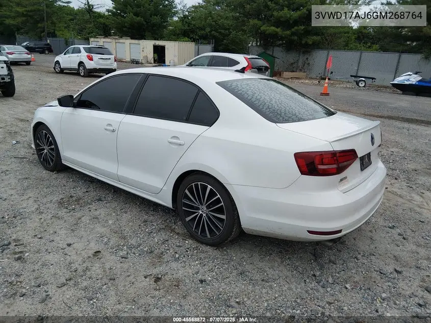 2016 Volkswagen Jetta 1.8T Sport VIN: 3VWD17AJ6GM268764 Lot: 45568872