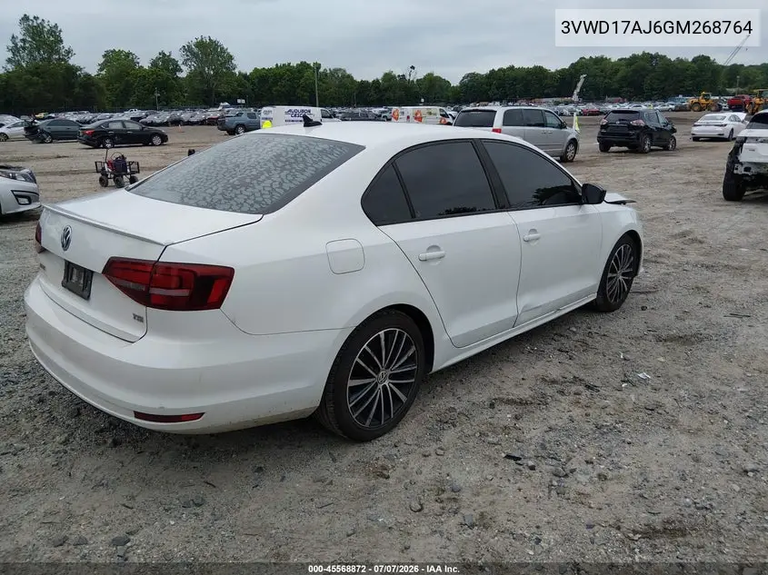2016 Volkswagen Jetta 1.8T Sport VIN: 3VWD17AJ6GM268764 Lot: 45568872