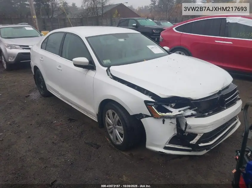 3VW2B7AJXHM217693 2017 Volkswagen Jetta 1.4T S