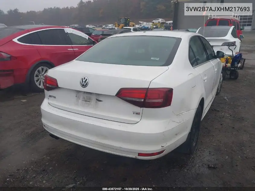 3VW2B7AJXHM217693 2017 Volkswagen Jetta 1.4T S