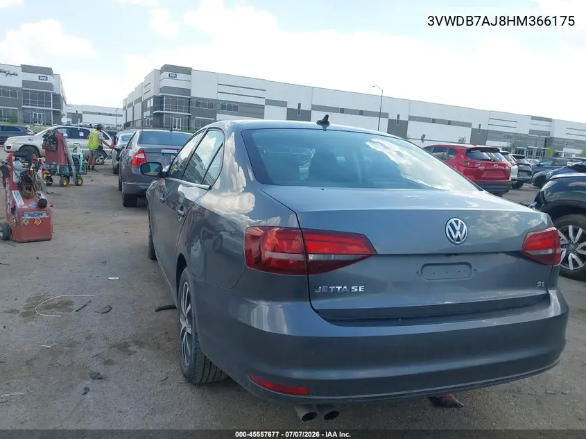 2017 Volkswagen Jetta 1.4T Se VIN: 3VWDB7AJ8HM366175 Lot: 45557677