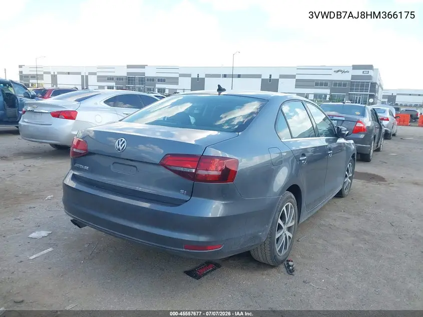 2017 Volkswagen Jetta 1.4T Se VIN: 3VWDB7AJ8HM366175 Lot: 45557677