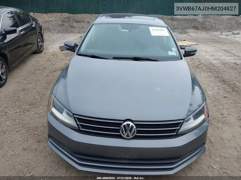 2017 Volkswagen Jetta 1.4T Se VIN: 3VWB67AJ0HM204827 Lot: 45682002