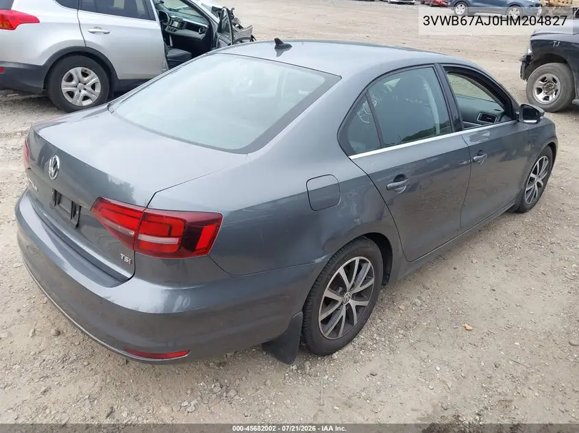 2017 Volkswagen Jetta 1.4T Se VIN: 3VWB67AJ0HM204827 Lot: 45682002