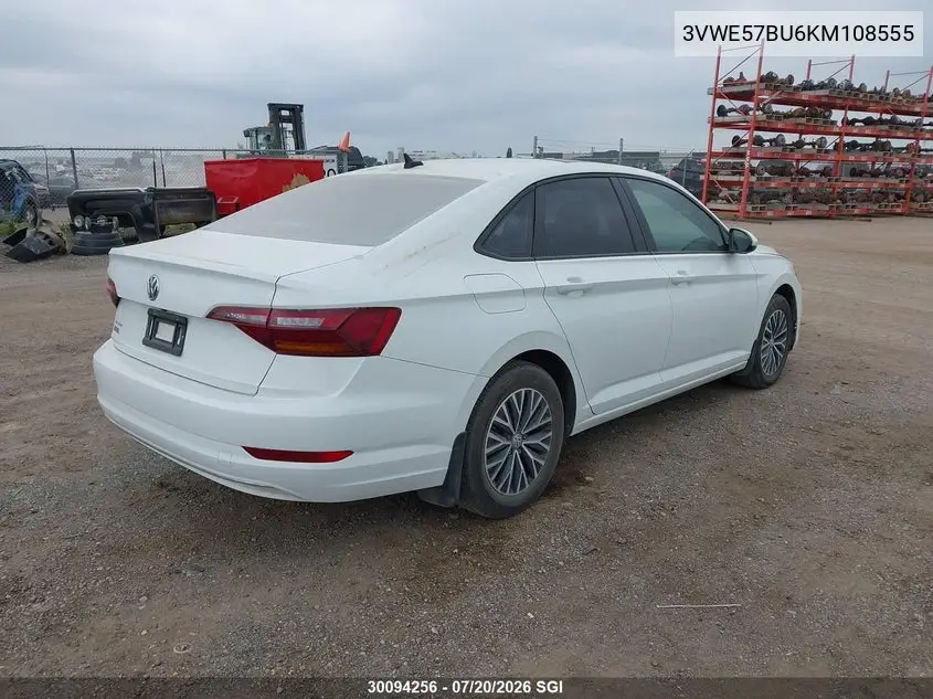 2019 Volkswagen Jetta Sel VIN: 3VWE57BU6KM108555 Lot: 30094256