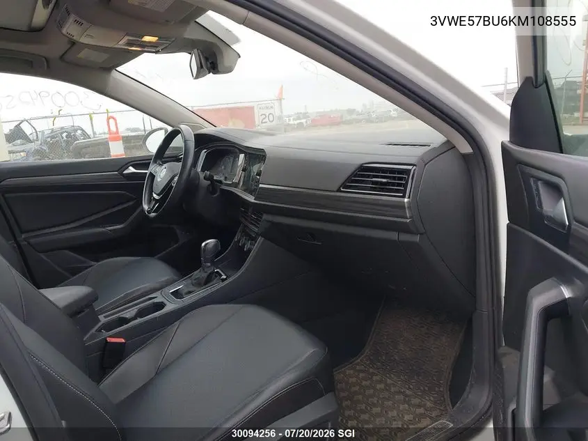 2019 Volkswagen Jetta Sel VIN: 3VWE57BU6KM108555 Lot: 30094256
