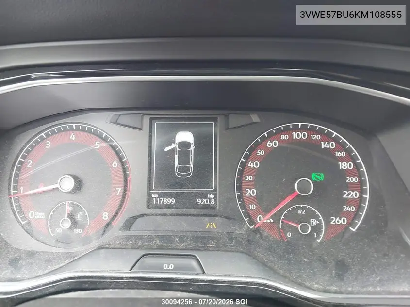 2019 Volkswagen Jetta Sel VIN: 3VWE57BU6KM108555 Lot: 30094256