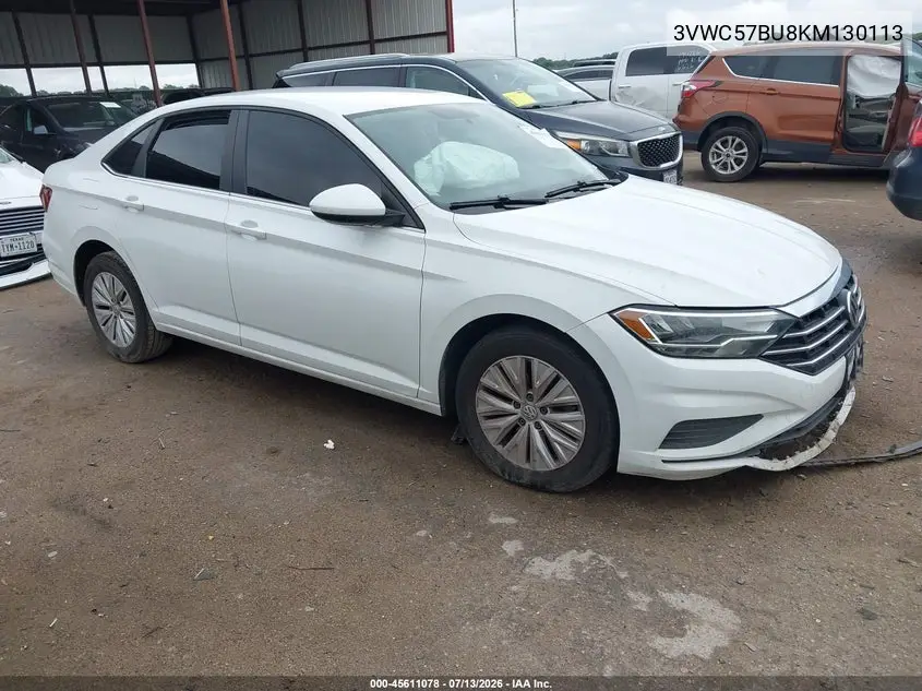 2019 Volkswagen Jetta 1.4T R-Line/1.4T S/1.4T Se VIN: 3VWC57BU8KM130113 Lot: 45611078