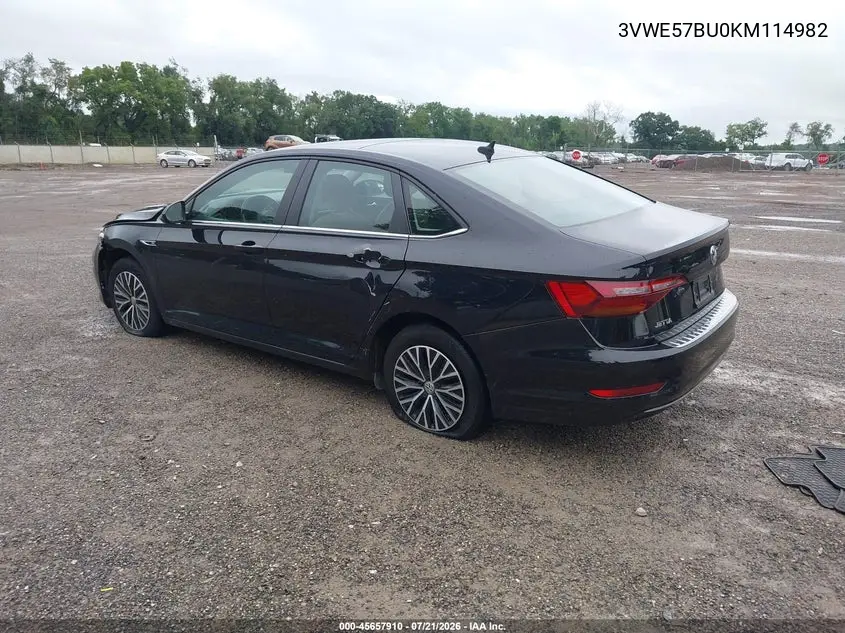 2019 Volkswagen Jetta 1.4T Sel VIN: 3VWE57BU0KM114982 Lot: 45657910