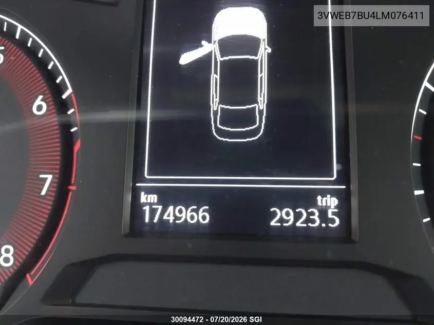 2020 Volkswagen Jetta Sel VIN: 3VWEB7BU4LM076411 Lot: 30094472