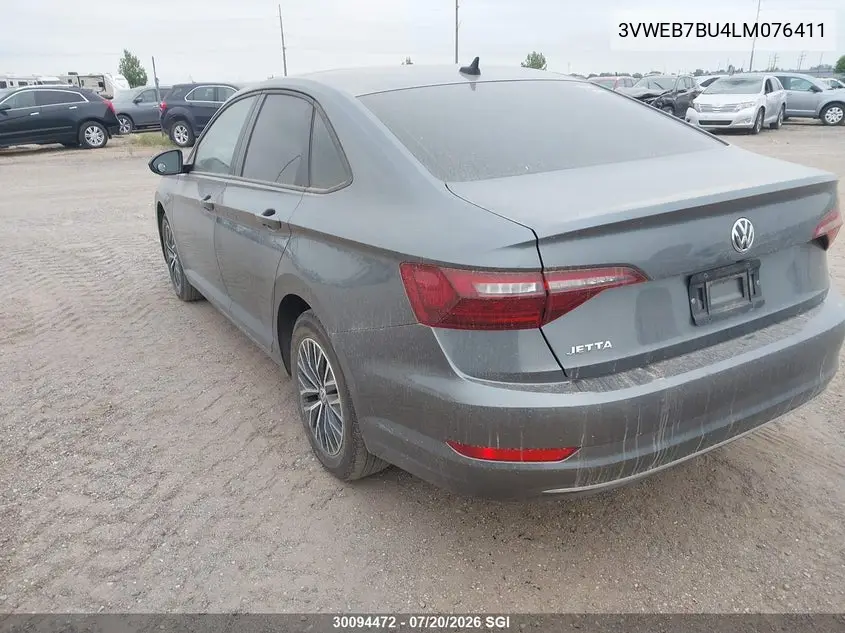 2020 Volkswagen Jetta Sel VIN: 3VWEB7BU4LM076411 Lot: 30094472