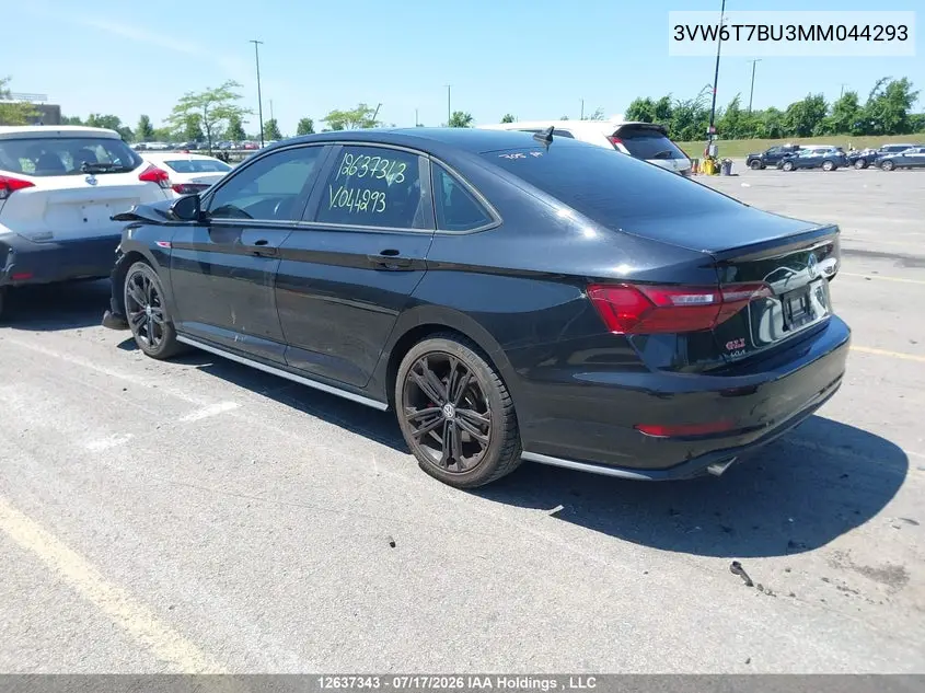 2021 Volkswagen Jetta Gli/S/Autobahn VIN: 3VW6T7BU3MM044293 Lot: 12637343