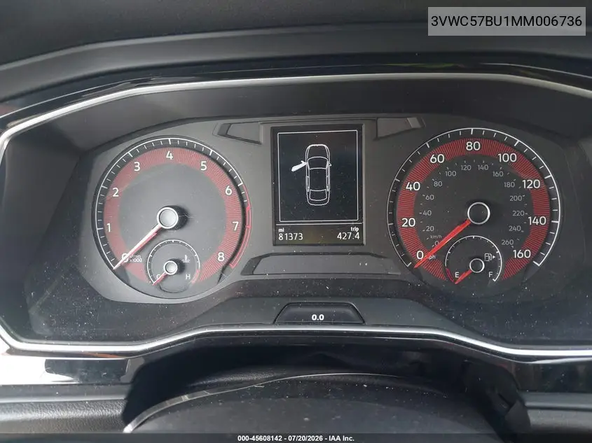 2021 Volkswagen Jetta 1.4T R-Line/1.4T Se/S VIN: 3VWC57BU1MM006736 Lot: 45608142