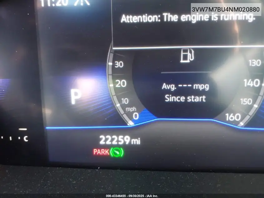 3VW7M7BU4NM020880 2022 Volkswagen Jetta 1.5T Se