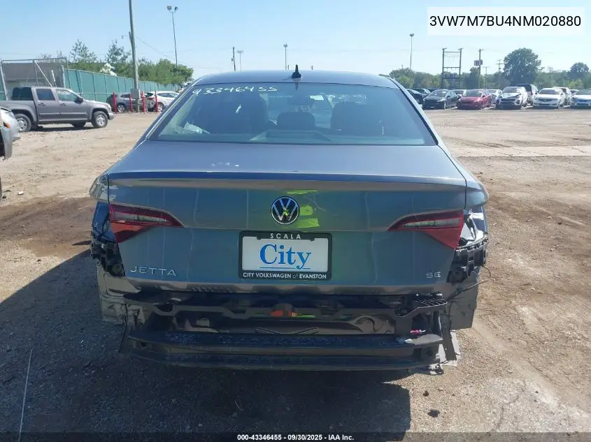 3VW7M7BU4NM020880 2022 Volkswagen Jetta 1.5T Se