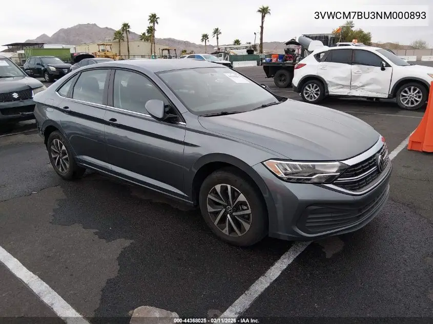 2022 Volkswagen Jetta 1.5T S VIN: 3VWCM7BU3NM000893 Lot: 44368025