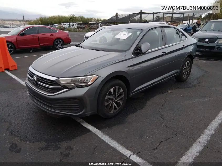 2022 Volkswagen Jetta 1.5T S VIN: 3VWCM7BU3NM000893 Lot: 44368025