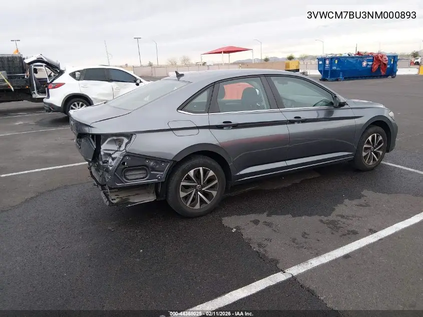2022 Volkswagen Jetta 1.5T S VIN: 3VWCM7BU3NM000893 Lot: 44368025