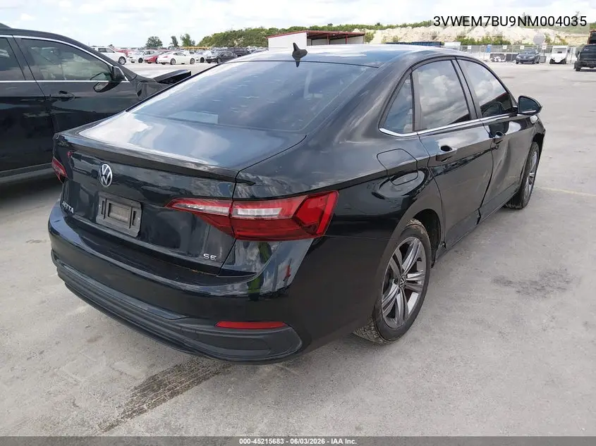 2022 Volkswagen Jetta 1.5T Se VIN: 3VWEM7BU9NM004035 Lot: 45215683