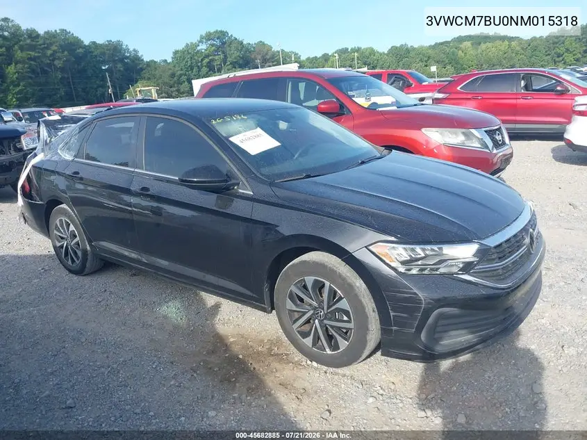 2022 Volkswagen Jetta 1.5T S VIN: 3VWCM7BU0NM015318 Lot: 45682885