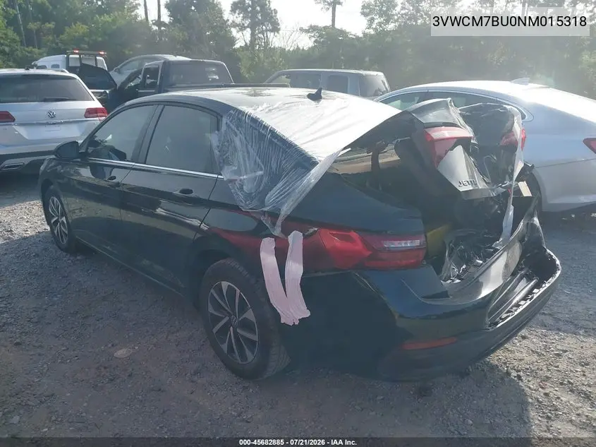 2022 Volkswagen Jetta 1.5T S VIN: 3VWCM7BU0NM015318 Lot: 45682885
