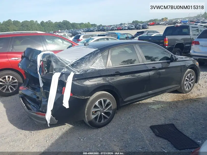 2022 Volkswagen Jetta 1.5T S VIN: 3VWCM7BU0NM015318 Lot: 45682885