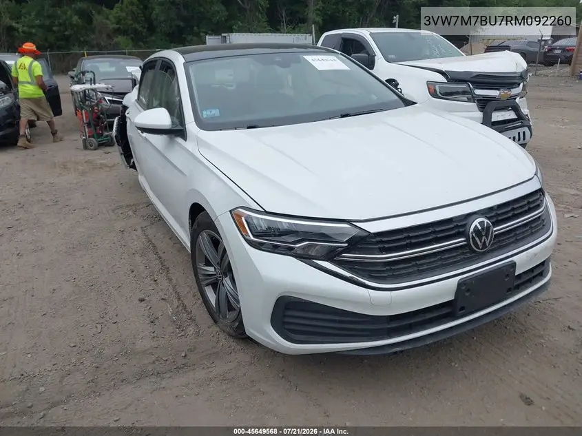 2024 Volkswagen Jetta 1.5T Se VIN: 3VW7M7BU7RM092260 Lot: 45649568